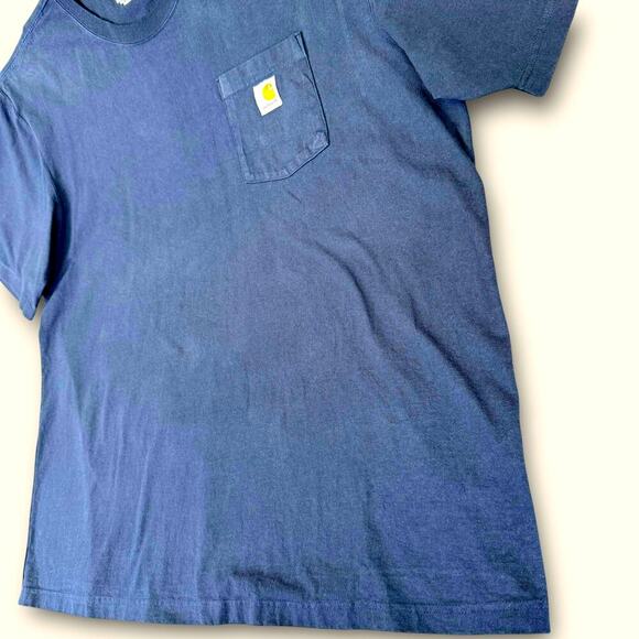 Carhartt Mens Short Sleeve Loose Fit Pocket T Shirt Crew Neck Size 2XL Dark Navy - Picture 5 of 10